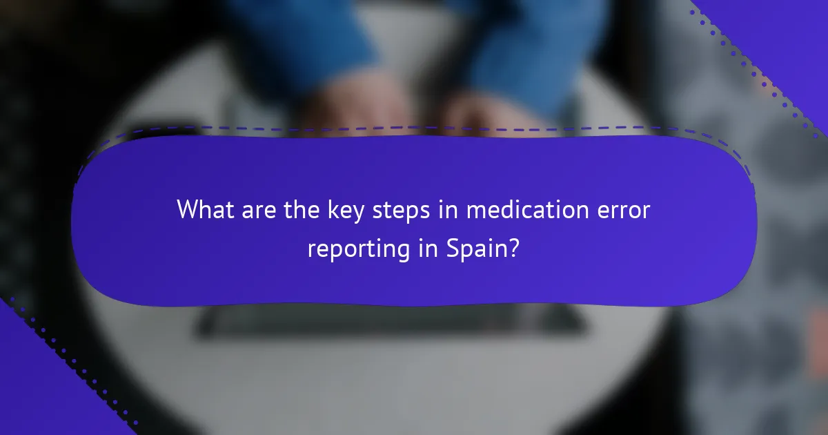 What are the key steps in medication error reporting in Spain?